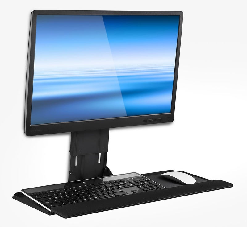 Mount-It! Monitor and Keyboard Wall Mount, Height Adjustable Standing VESA Keyboard Tray, 25 Inch Wide Platform with Mouse Pad (MI-7915) - Image 2